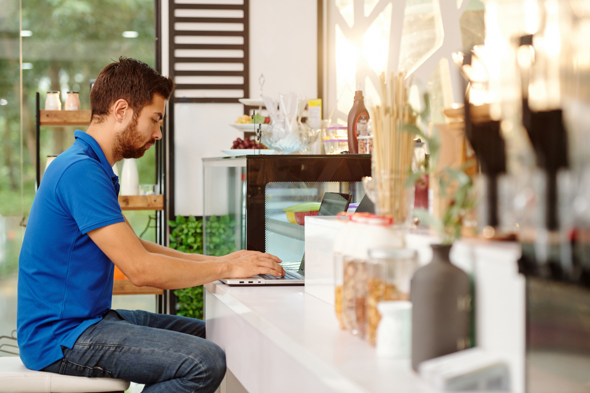 gig worker on laptop