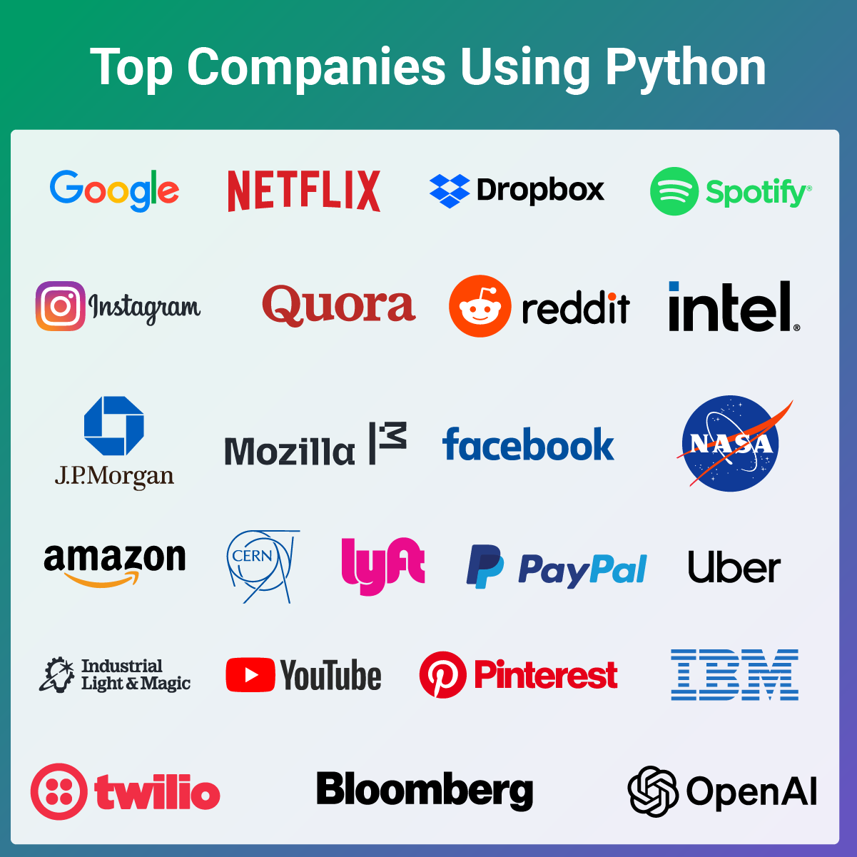 Businesses that use Python
