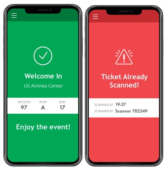 Mobile Ticketing, Scanning Tickets